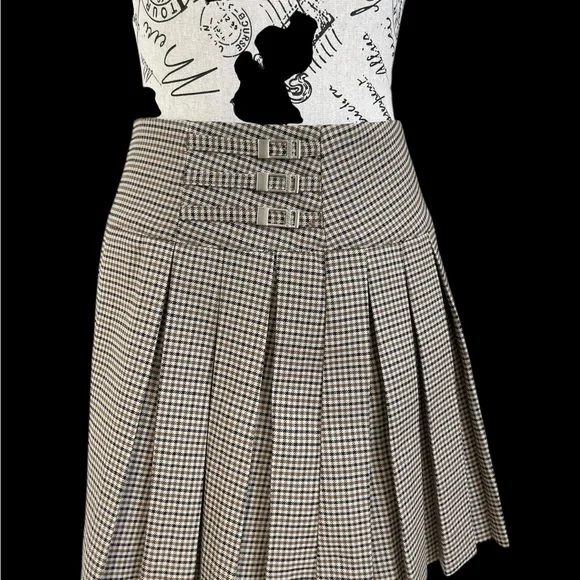 Meshki Brown Checkered Mini Skirt - Picture 3 of 6